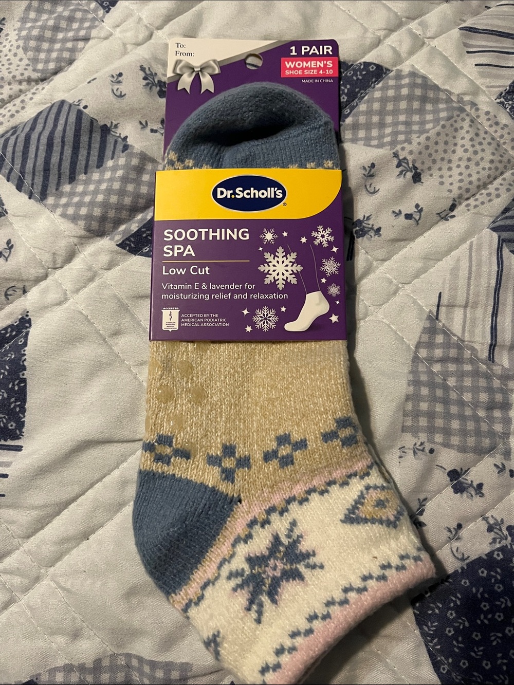 Dr. Scholl's Soothing Spa Low Cut Socks - Blue, Cream, Pink